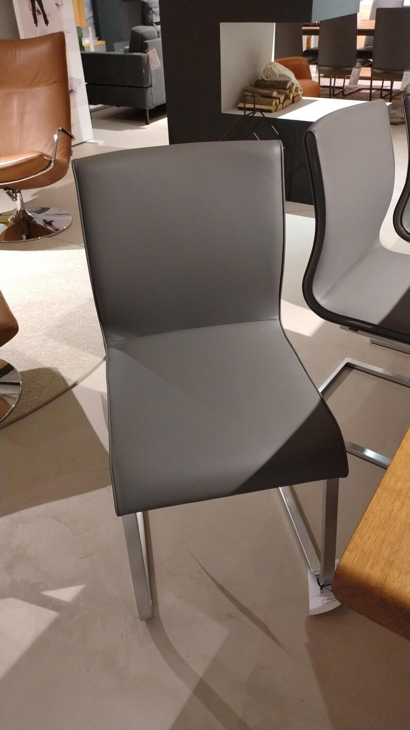 Team 7 - Essgruppe Nox Magnum Leder L1 Mittelgrau Gestell Edelstahl - 2