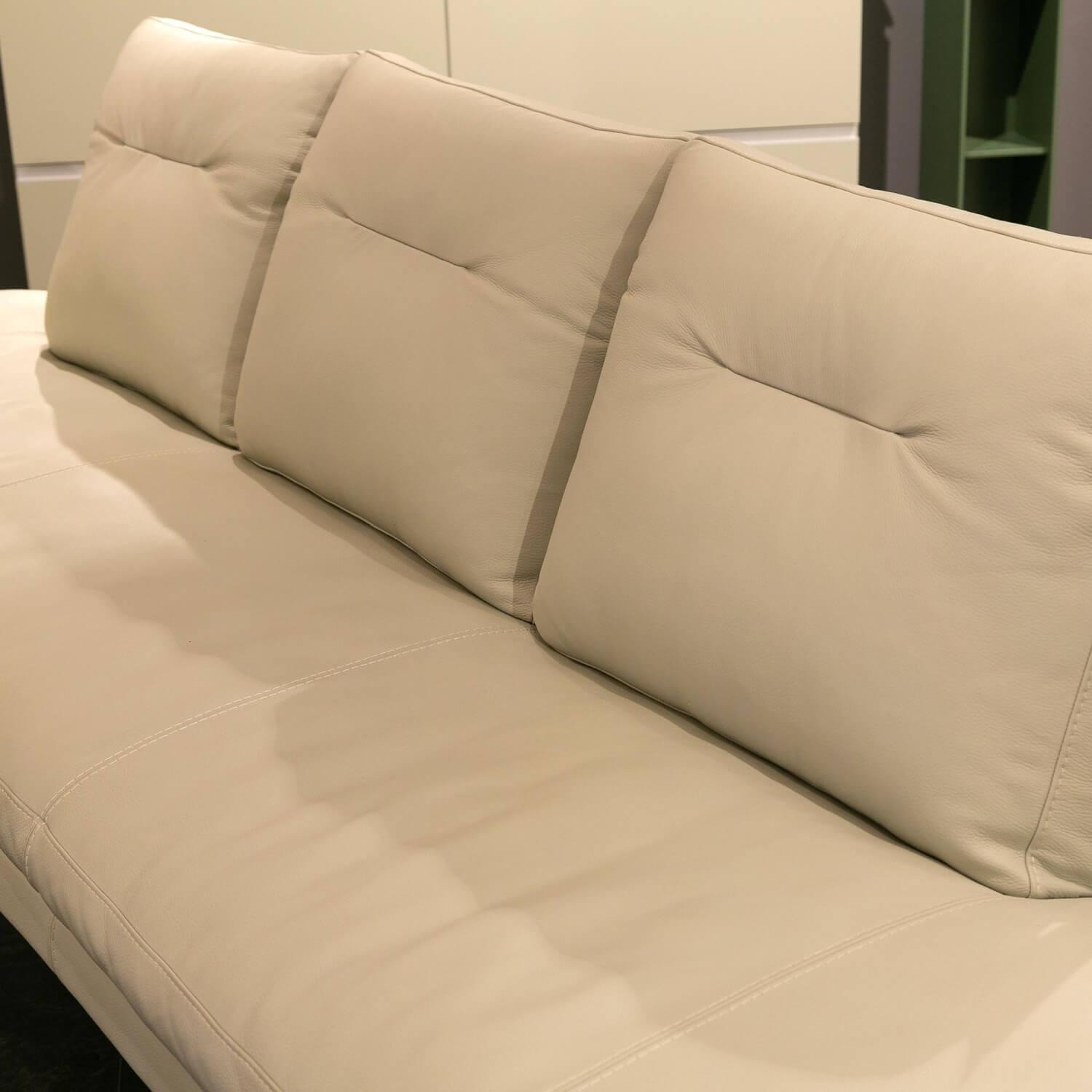 WK Wohnen - Upholstered Bench With Armchair And 3 Chairs Leather Toledo Pearl White Cream - 14