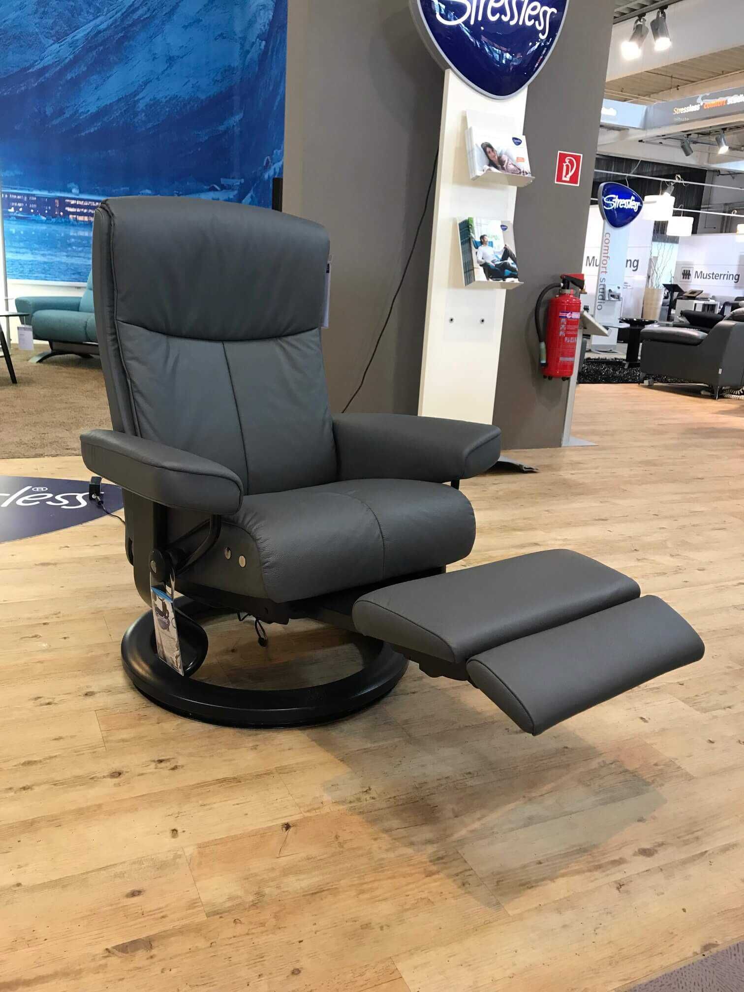 8153 Stressless - Sessel Peace M Leder Grau Batick LegComfort - 5