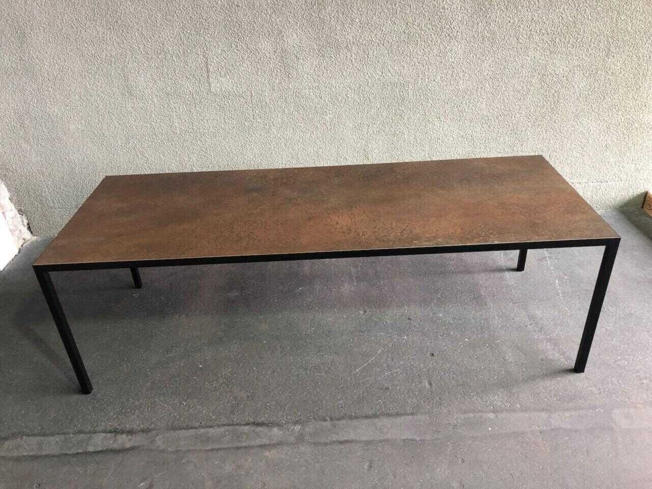 MDF Italia - Tisch Lim Struktur Lackiertes Aluminium Grafitgrau Matt Platte Feinstein Satiniert Corten - 3