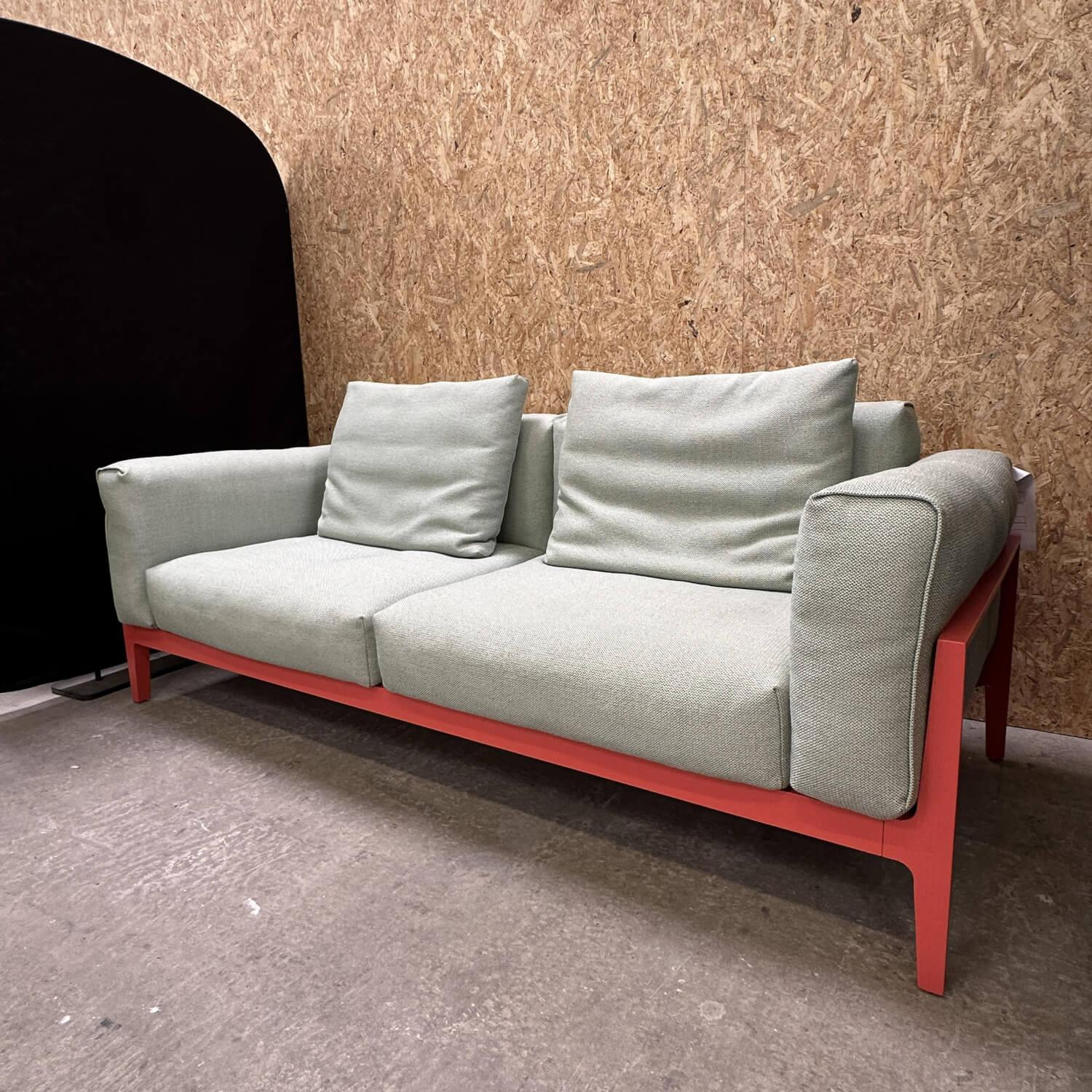 COR - Sofa Elm 22233 Stoff 10077 Hellgrün Gestell Massivholz Lackiert Flamingo Pink Rot - 5