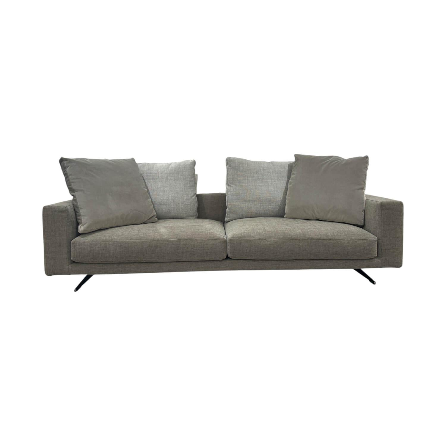 Flexform - Sofa Campiello Stoff Extra Ellisse 1171 Grau Füße Metall Satiniert Inklusive Kissen - 8