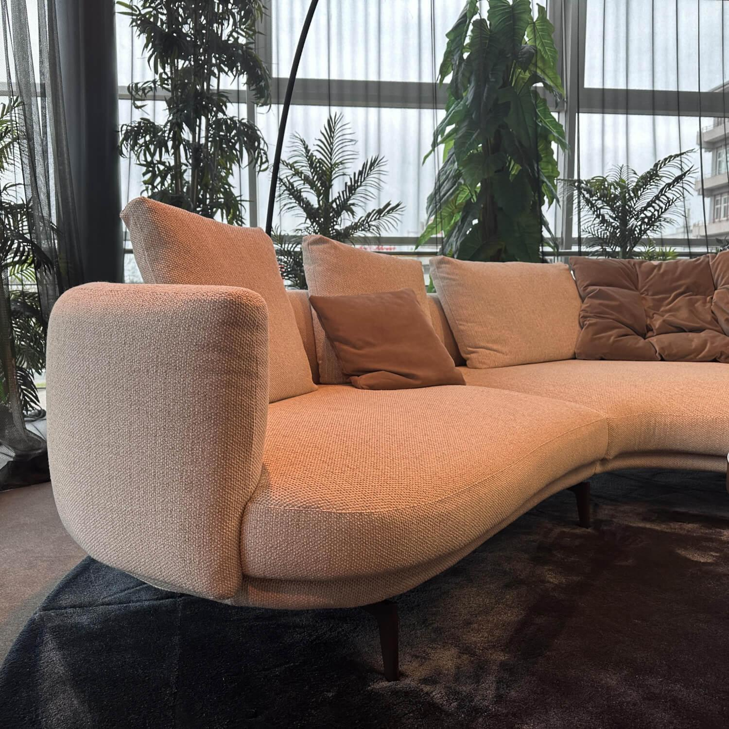 Walter Knoll - Ecksofa Maaru Stoff Safire 0007 Champagne Beige Grau Gestell Bronze Matt Pulverbeschichtet - 9