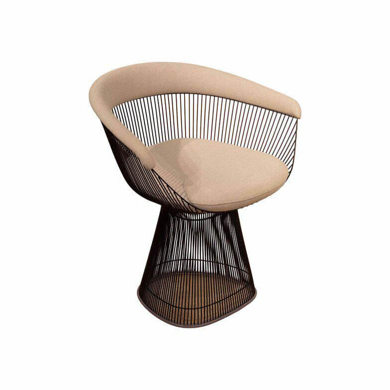 Knoll International - Armlehnstuhl Platner Stoff Hallingdal 103 Beige Stahl Metall Bronze Metallic Lackiert - 1