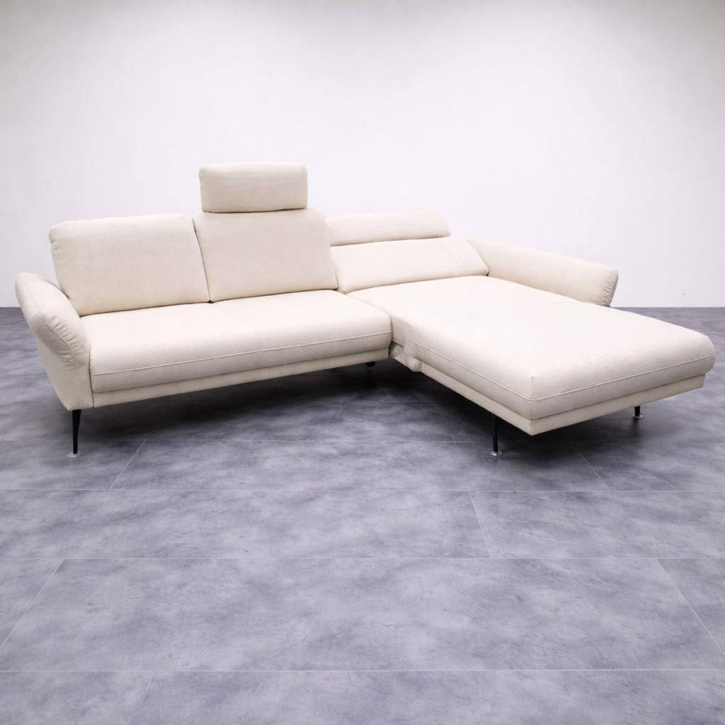 himolla - Ecksofa 1580 Stoff 20 Q2 Loop Vanilla Gestell Metallfuß Anthrazit Pulverbeschichtet Abschlussrecamiere Elektrisch - 2