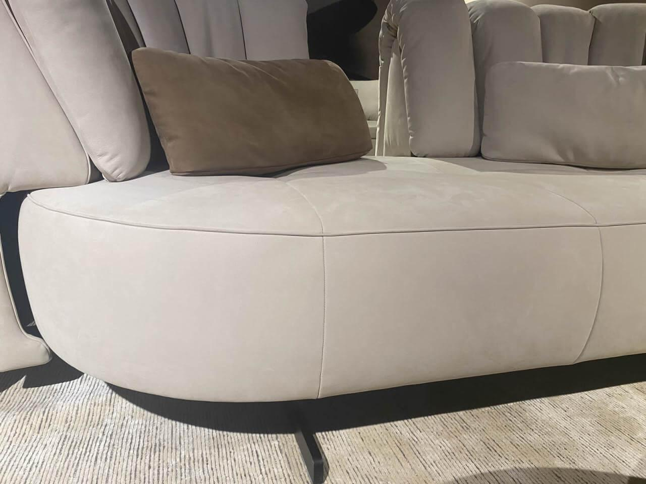 De Sede - Sofa DS 888 Collina Leder Sabbia Und Noce Beige Grau Kufen Schwarz Seidenmatt Beschichtet - 3