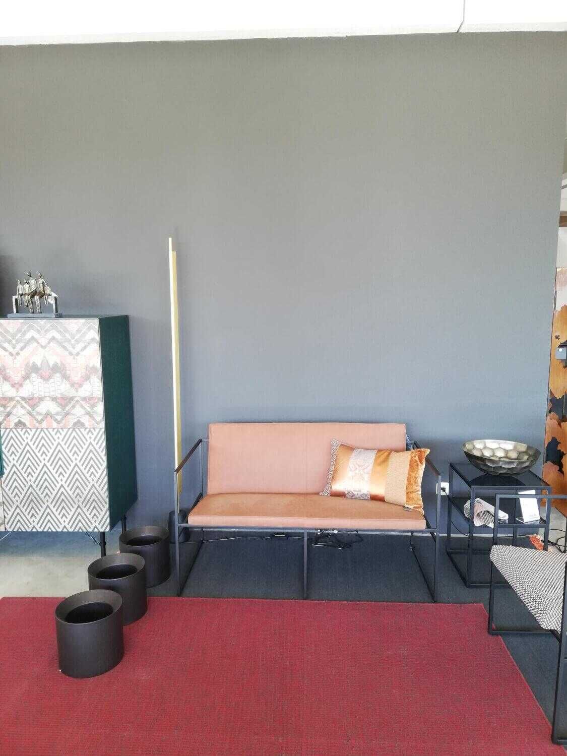 Brühl - Bank Grace Piped 2 Leder Taron 5668 45 Braun Gestell Schwarz - 4