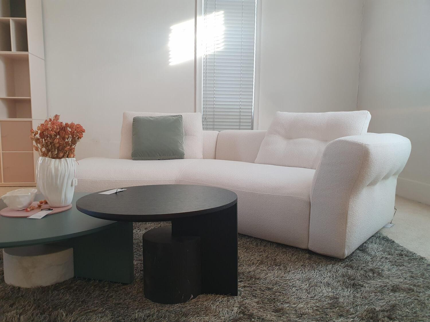 Cassina - Sofa Sengu Bold 565 A2 Stoff L Look Bianco Beige Weiß Mit Halbinsel Links Und Rückenkissen - 4