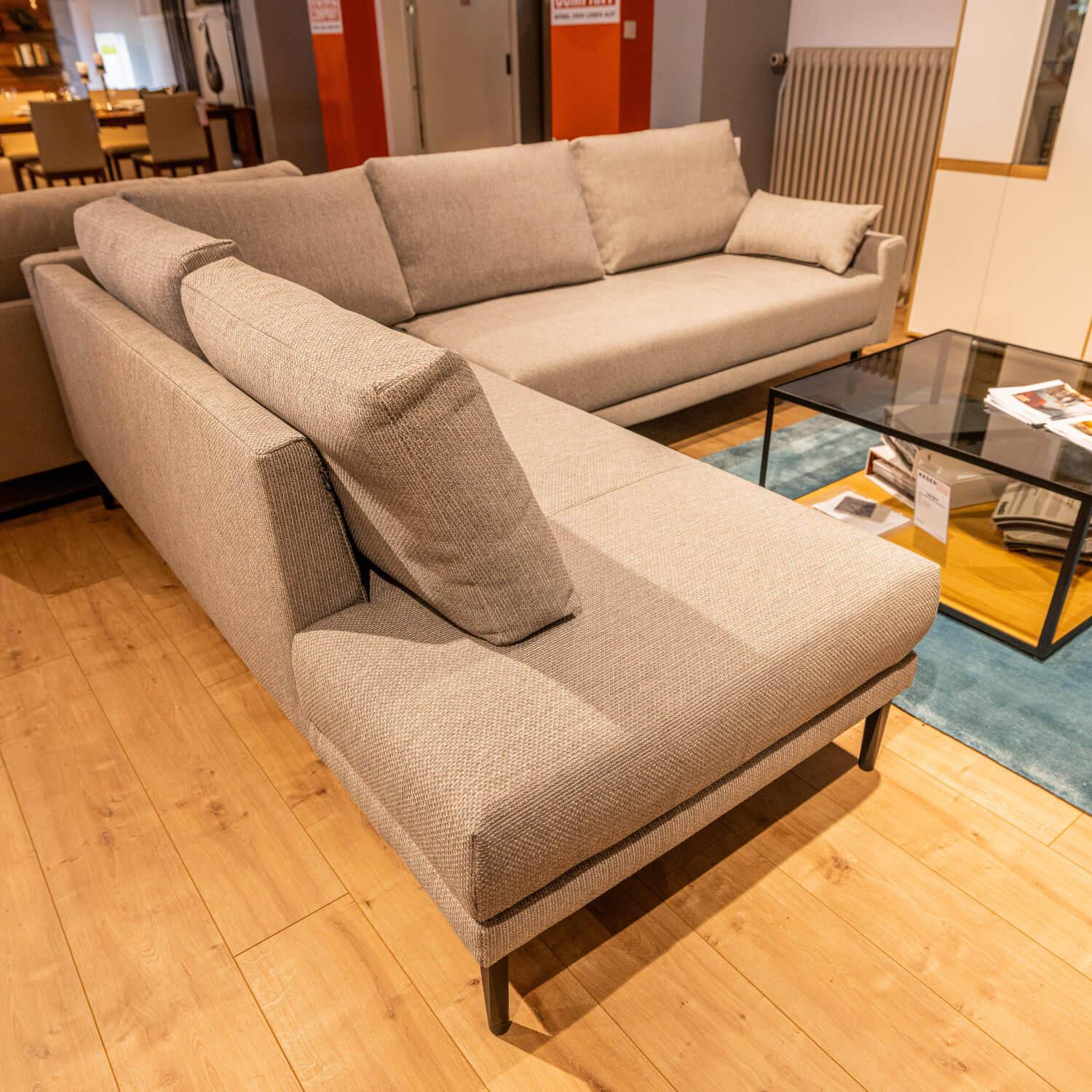 freistil Rolf Benz - Upholstered suite 170 Cover fabric 4020 Silver gray Steel base black Including 2 cushions - 2