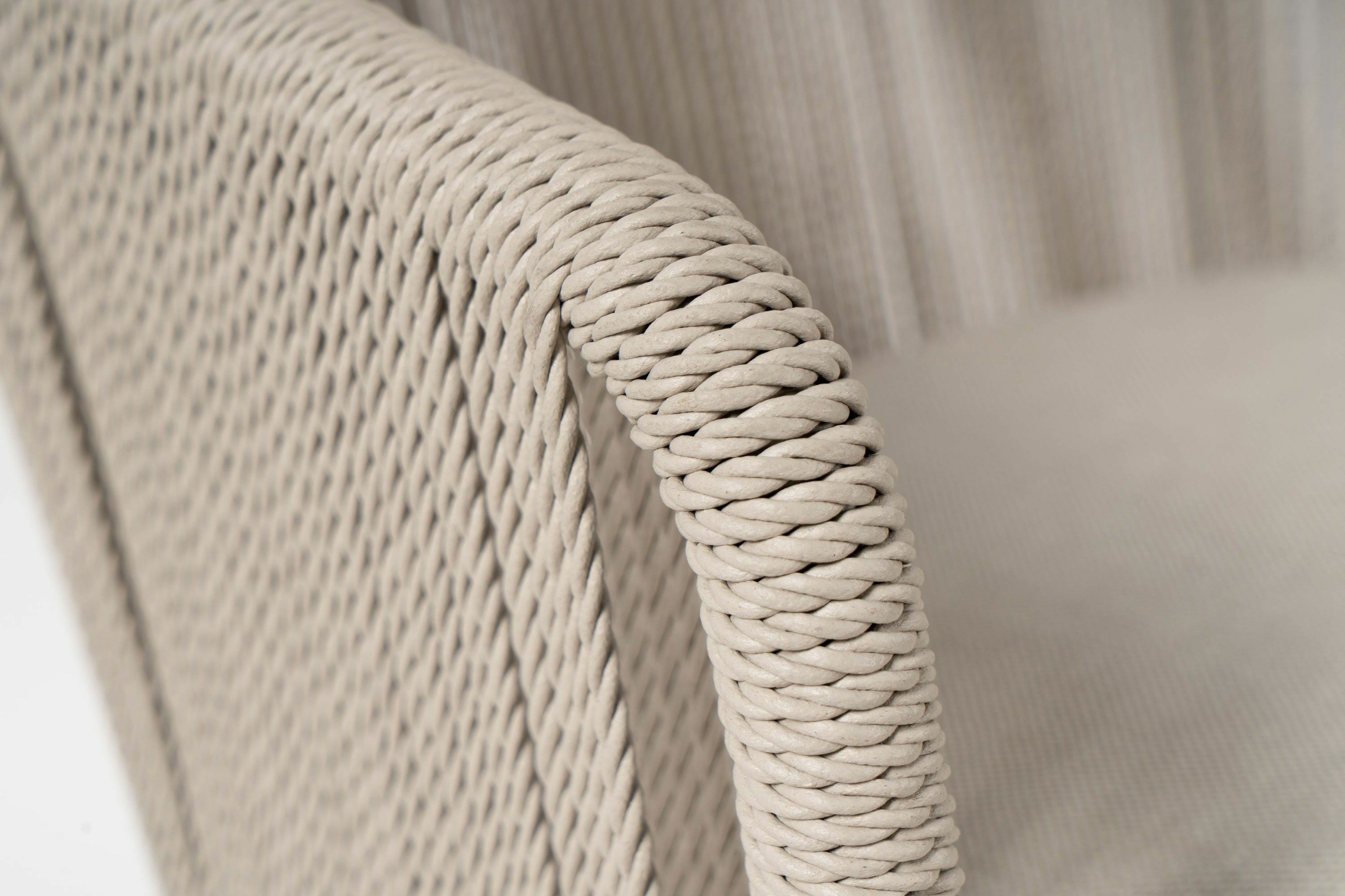 Tribù - Armlehnstuhl Senja Geflecht Canax Linen 10 Beige Gestell Aluminium Linen 10 Beige Pulverbeschichtet Inklusive Sitzkissen - 2
