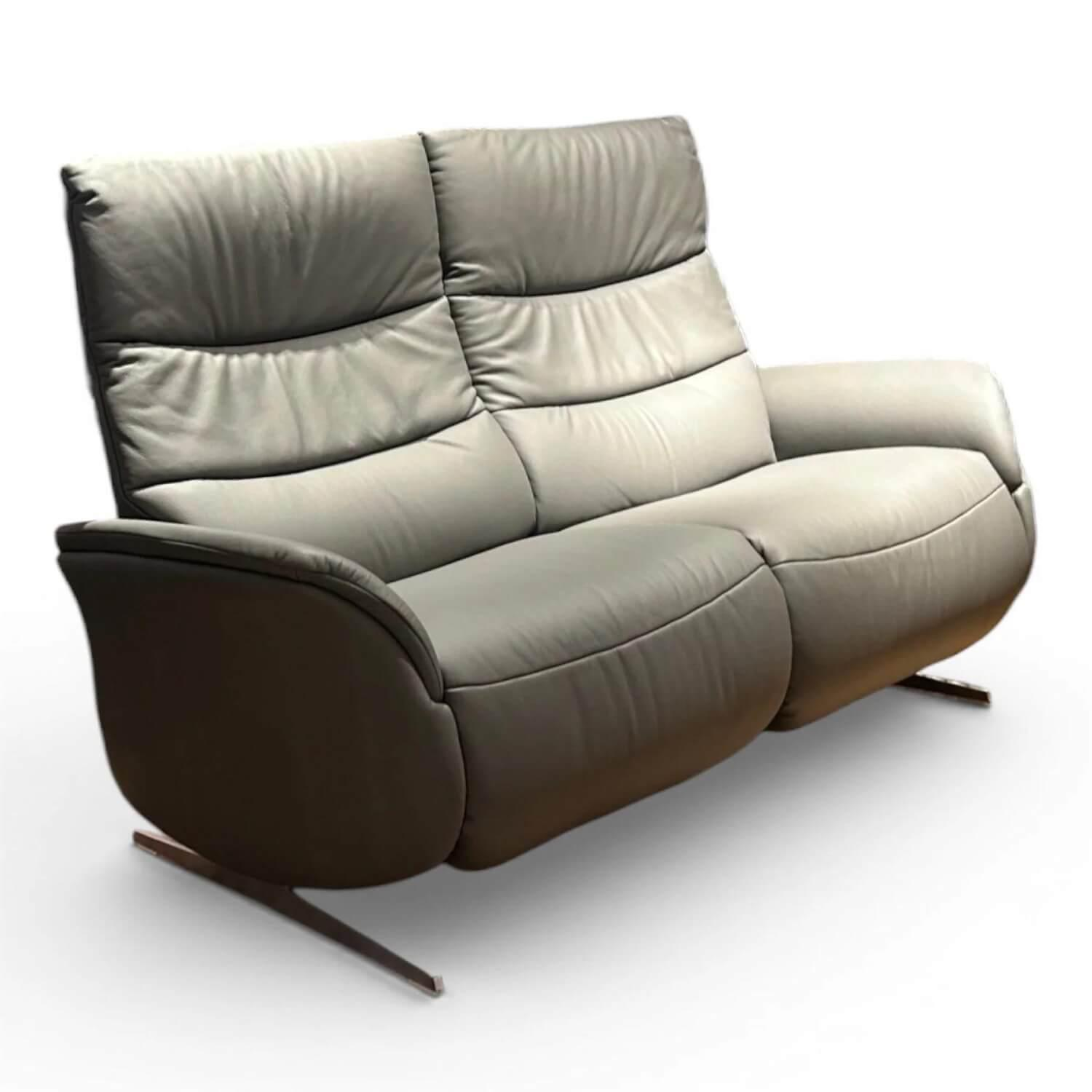 himolla - Sofa 4051 Cumuly Comfort Leder Longlife Rustika Zinn Grau Füße Metall Edelstahloptik Inkl. Elektr. Wall-Free-Funktion Und Herz-Waage - 4