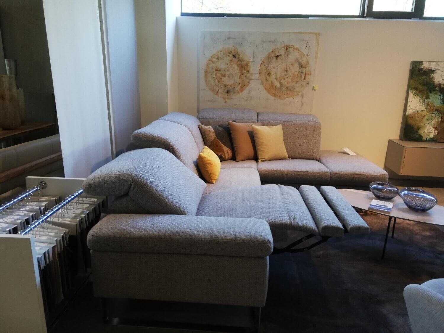 Paul Lindberg - Ecksofa Deno Stoff 2 Braun-Gray Motorisch Verstellbare Garnitur - 10