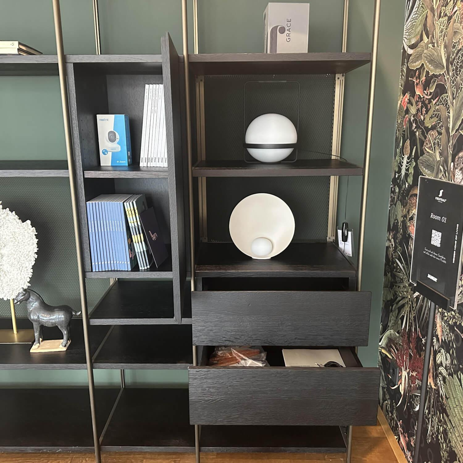Janua - Regalsystem BC 06 Room 68 Eiche Schwarz Gebeizt Und Lackiert Gestell Aluminium Eloxiert 33 Bronze - 4