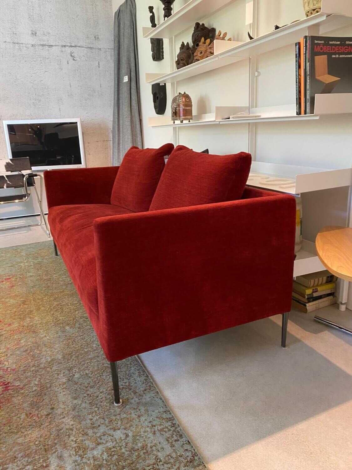 Sofa Pilotis 78 Stoff Orient Rot 8166 mit 2 Rückenkissen