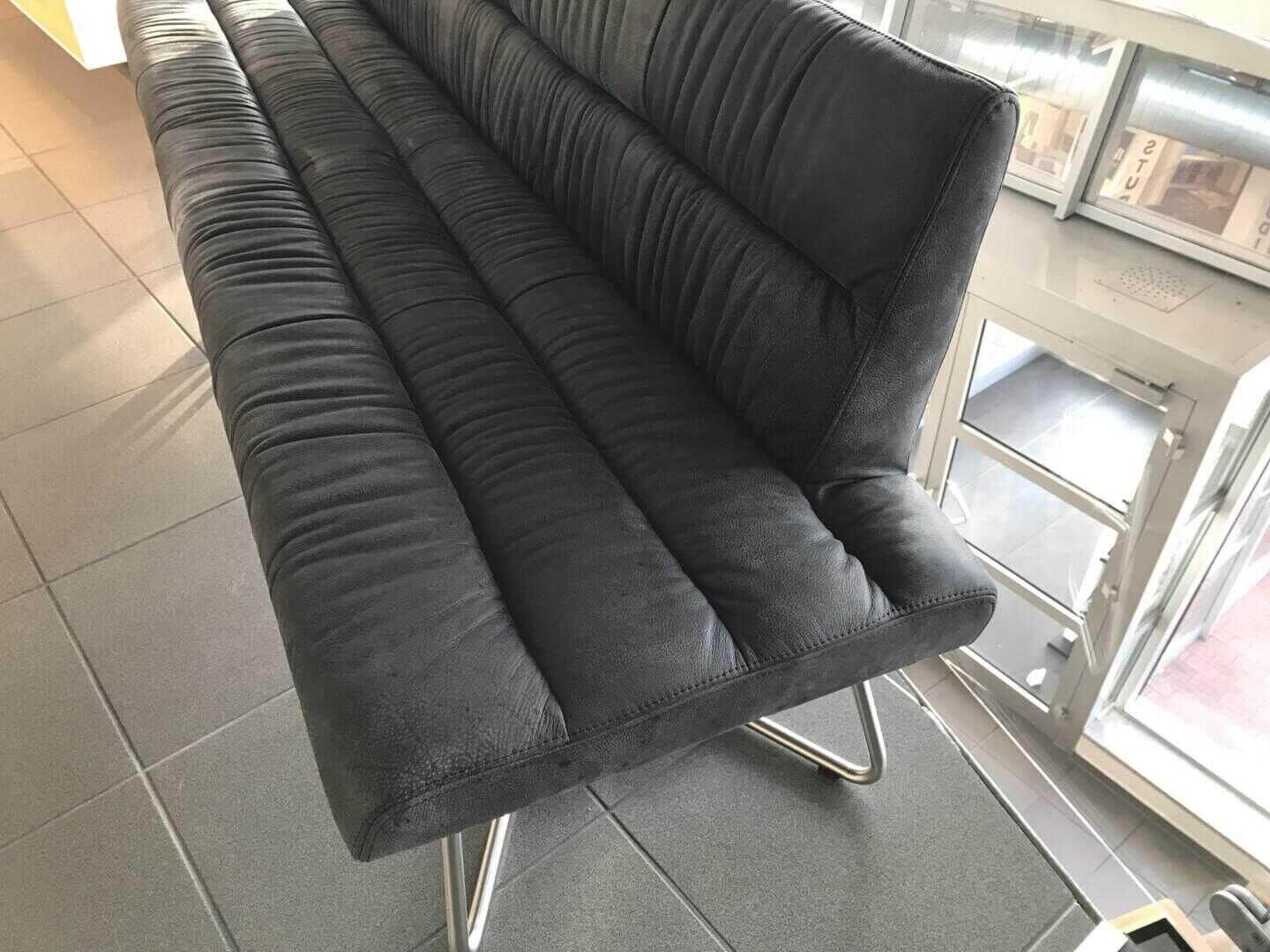 Bacher - Bank Aiden Soft 5210 Leder Luna Schwarz Edelstahl Matt - 4