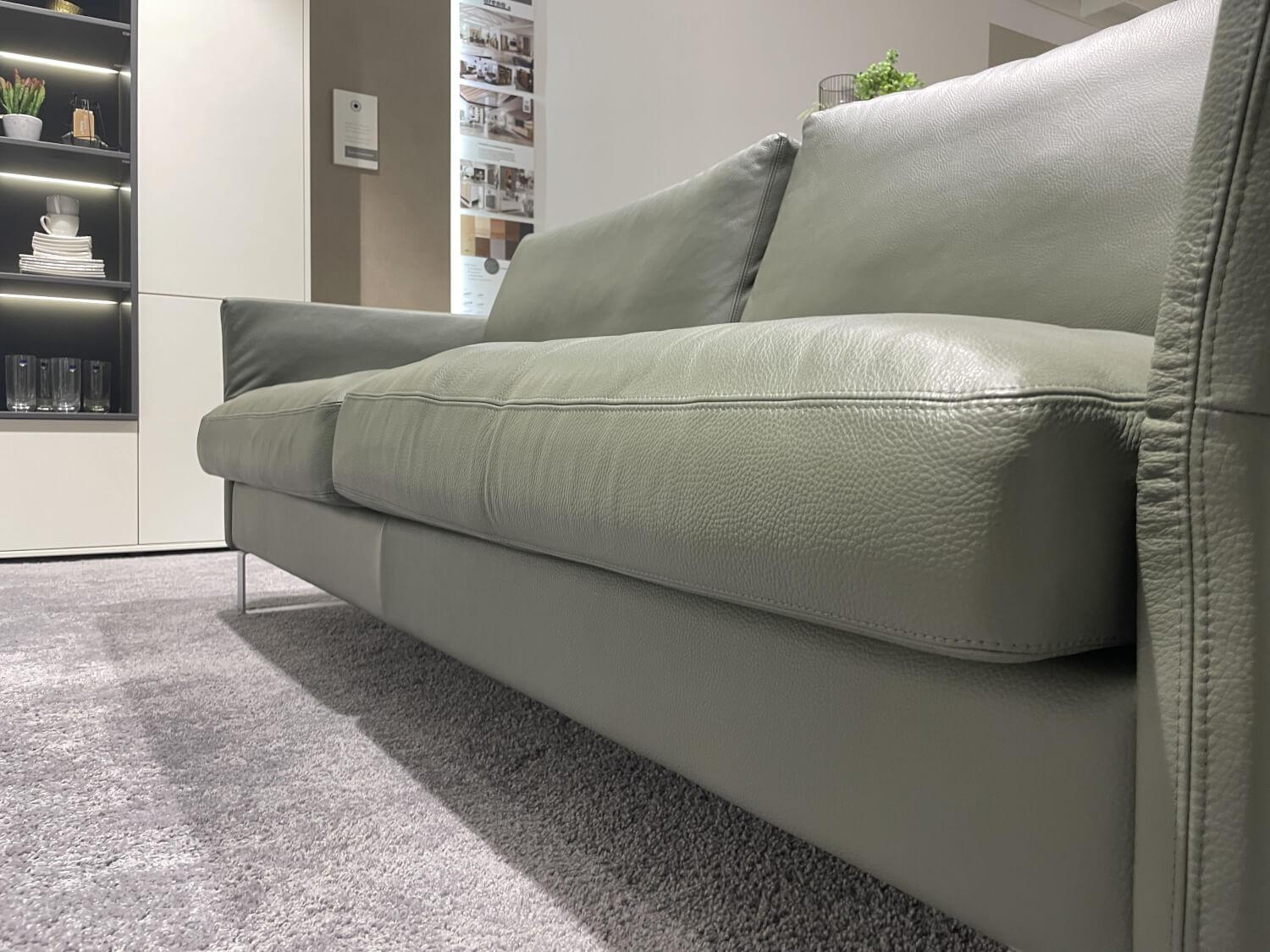 Erpo - Sofa Classics  CL990 R Leder 170 163 Olive Grün Kufe Metall - 5