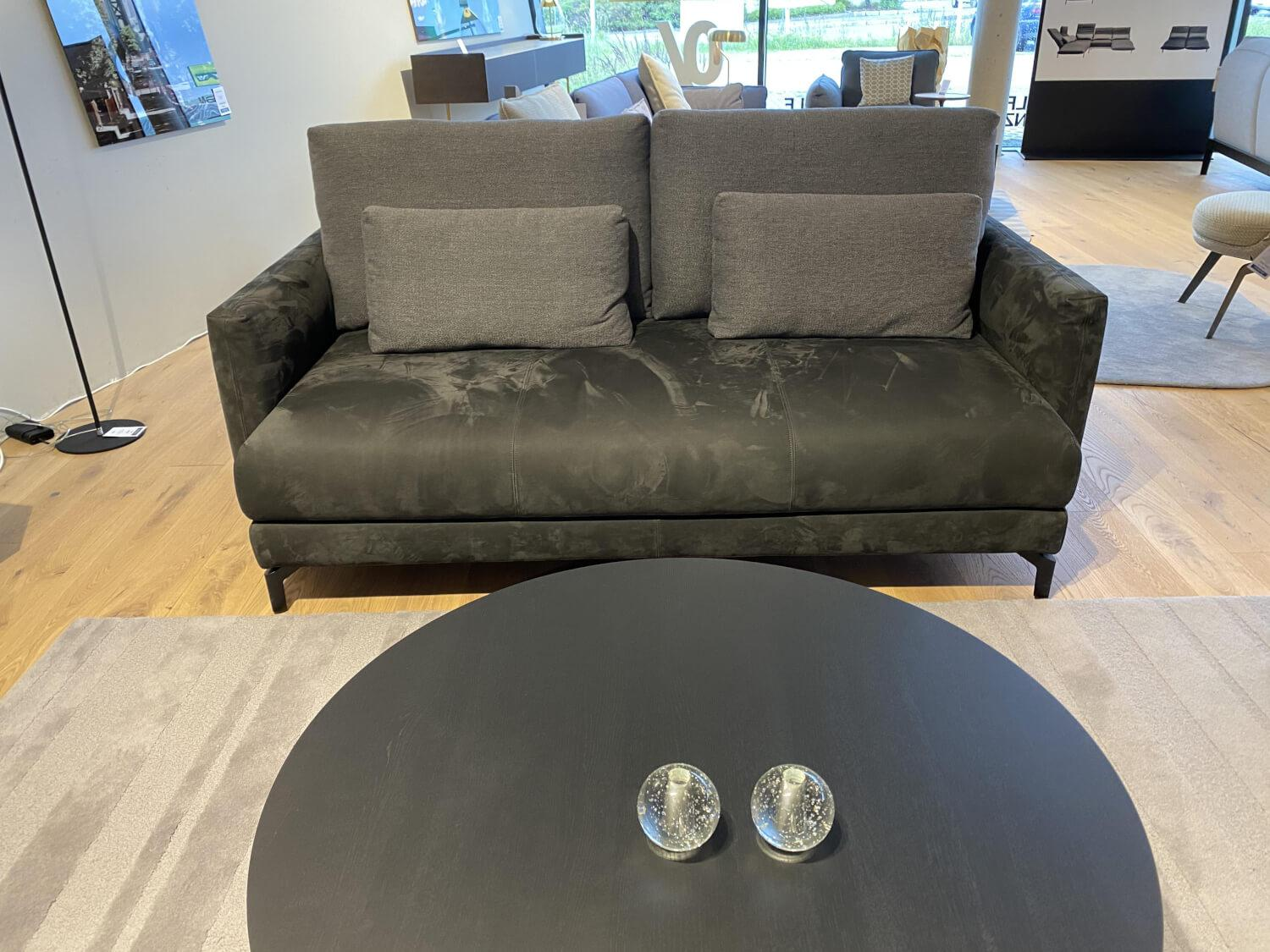 Rolf Benz - Sofabank Nuvola Bezug Leder 42.400 Anthrazitgrau Aluminiumgussfuß Verkehrsschwarz - 3