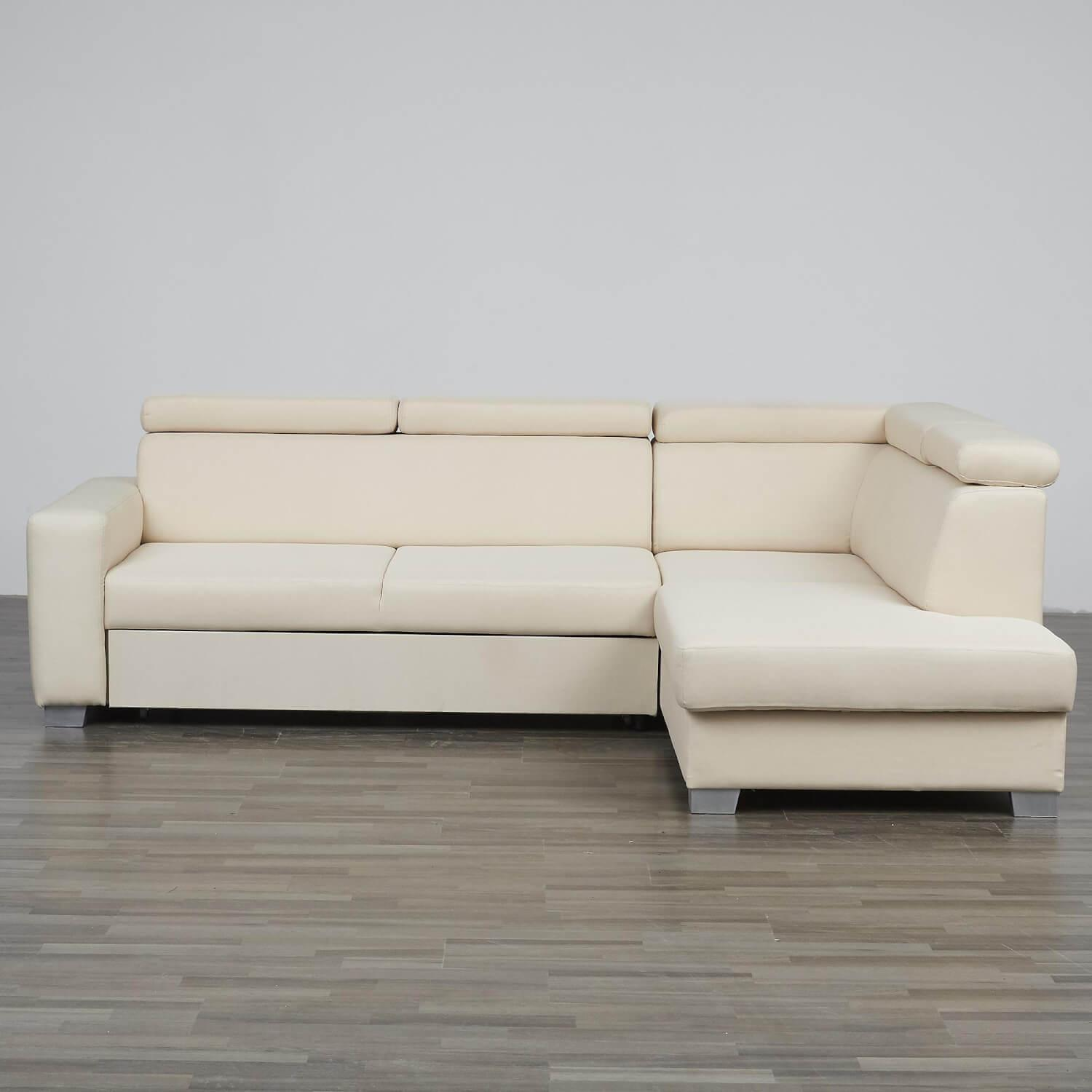 Max Winzer - Eckgarnitur DiscMit Stauraum Und Sitztiefenverstellung Stoff Beige Gestell Silber - 4