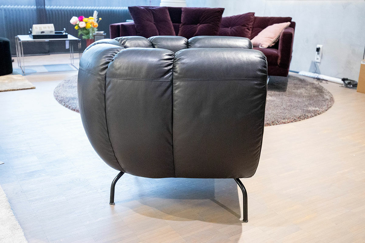 Brühl - Sessel Magnolia Leder Lama 5669-10 Schwarz Gestell Schwarz - 3