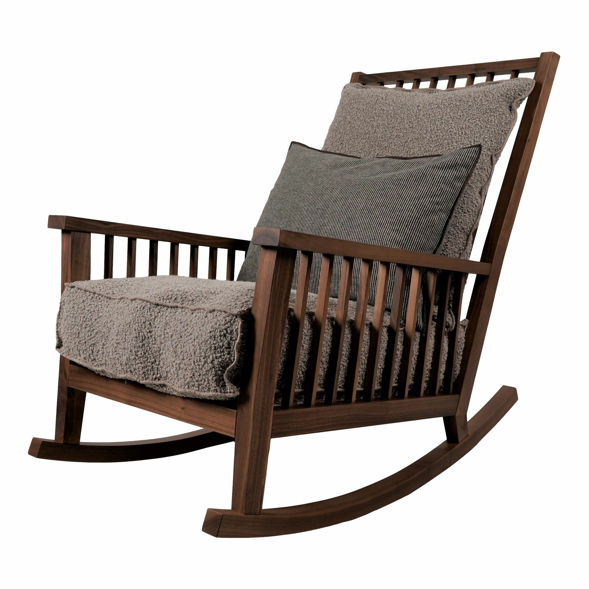Gervasoni - Schaukelstuhl Gray Nussbaum Natur Stoff Grande Boucle Lille - 2