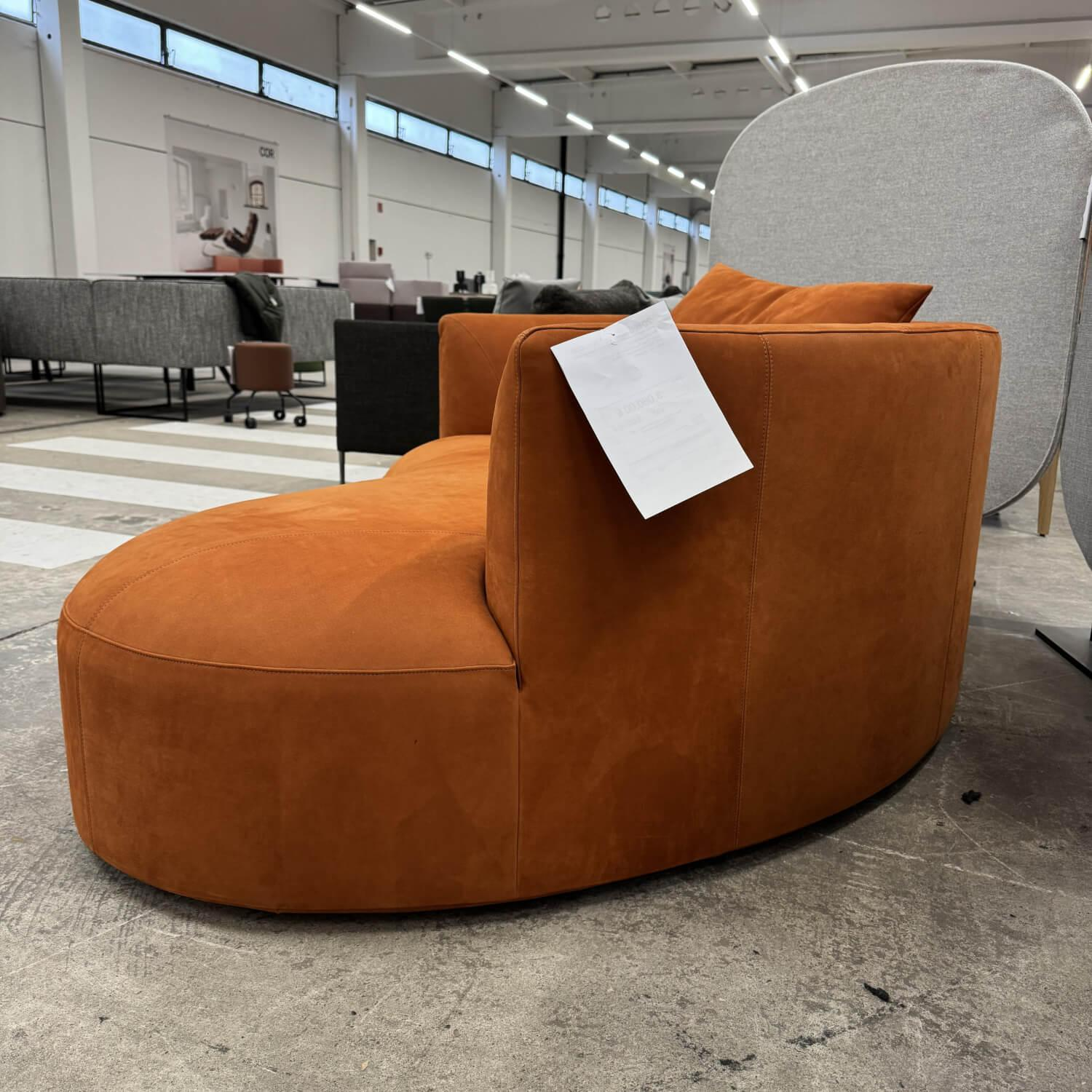 COR - Recamiere Siwa 58201 Leder 685 Terrakotta Orange Braun Inklusive Rückenkissen - 6