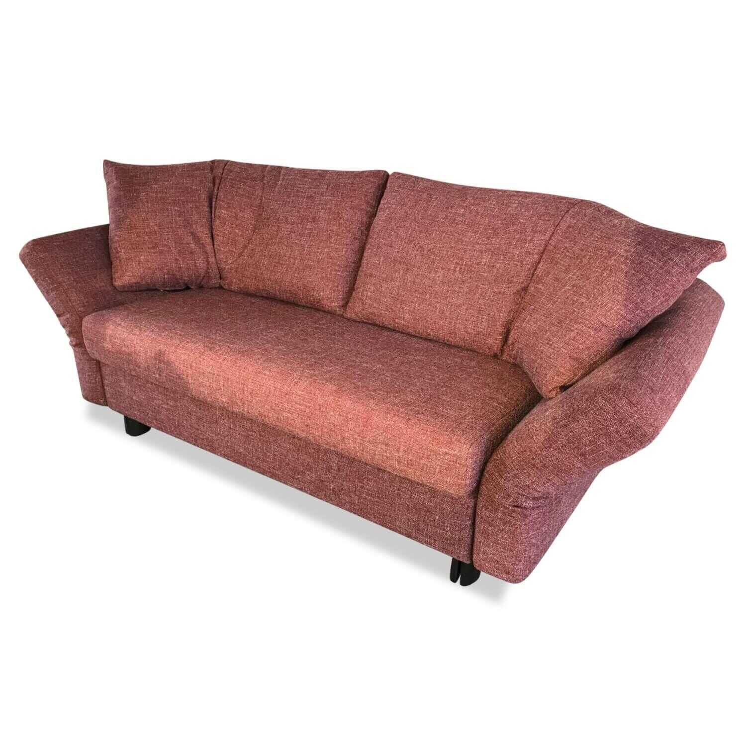 Franz Fertig - Schlafsofa Malou Stoff E 4183 Rot mit 2 Rückenkissen Füße Buche Moorbraun - 1