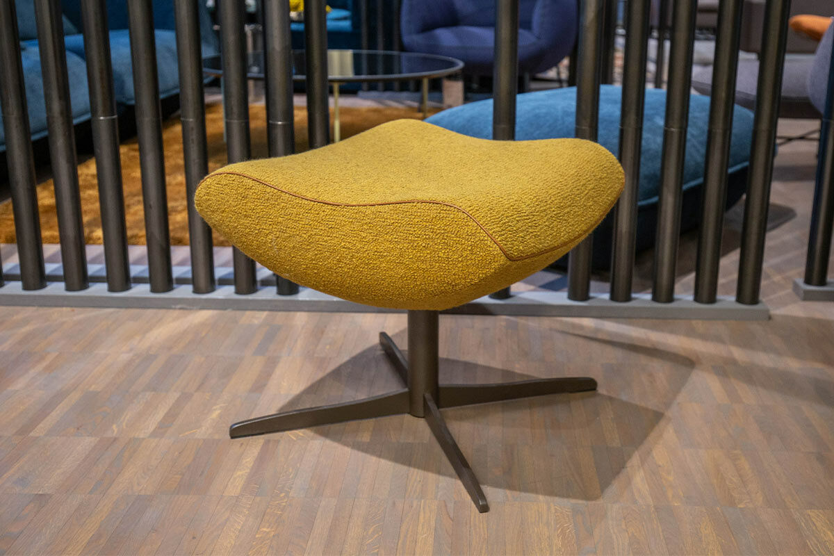 Jori - Sessel Time-Out JR-4320 Stoff Lamb C0026 Senfgelb Gestell Matt Bronze Inklusive Hocker - 10