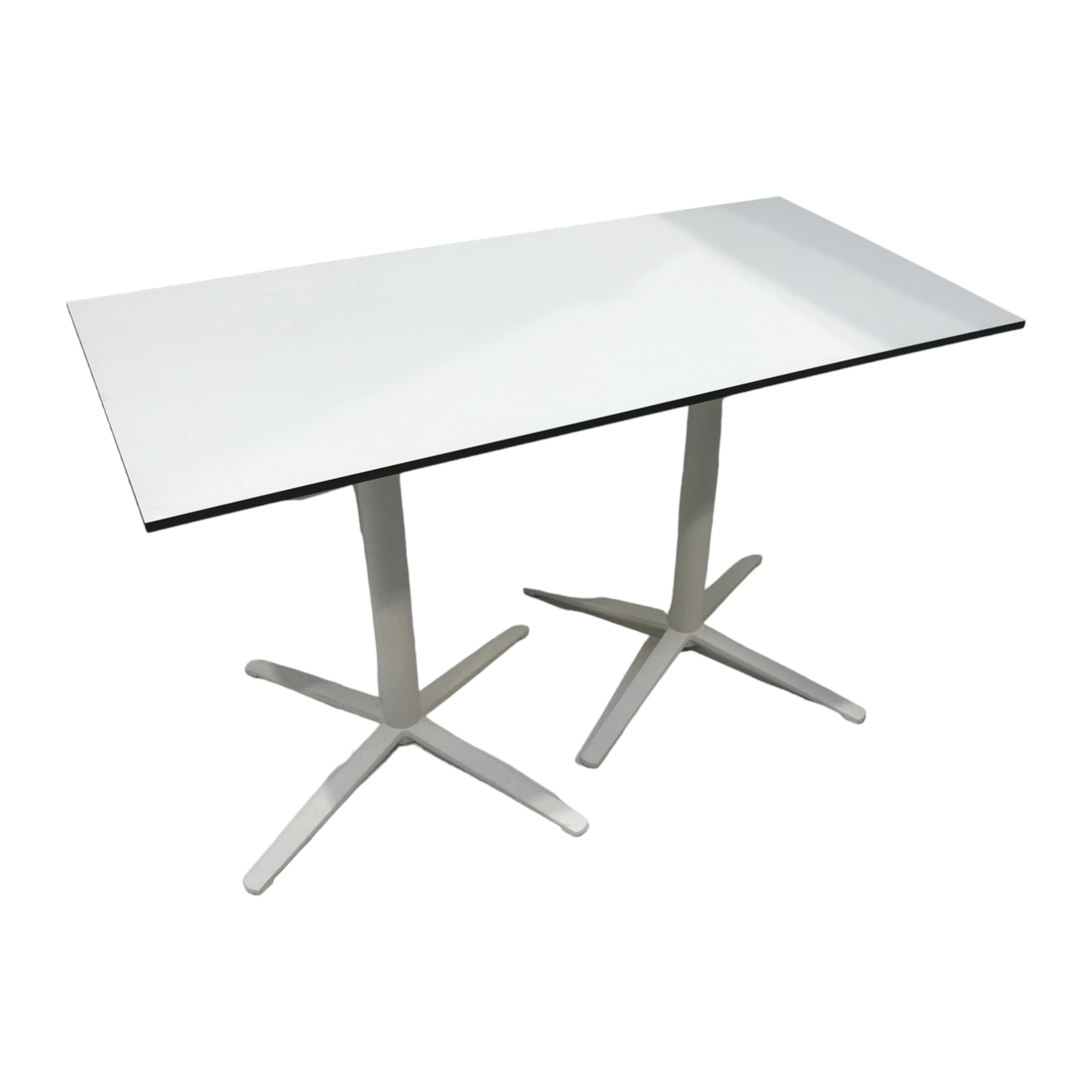 Cafeteria Tisch Tischplatte Laminat Weiß Gestell Pulverbeschichtet Weiß