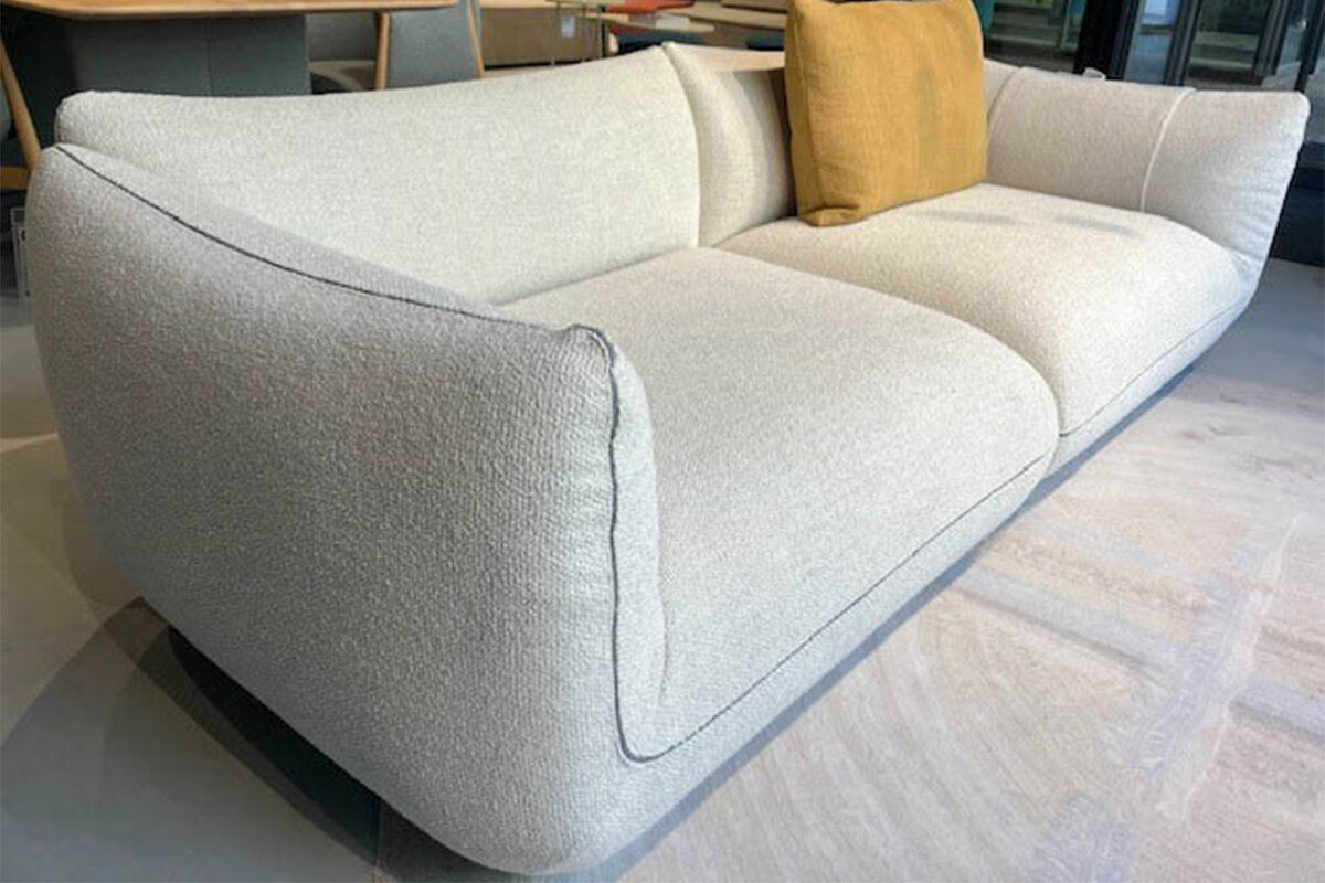 COR - Sofa Jalis Stoff 8207 Muschel mit Kissen Currygelb - 2