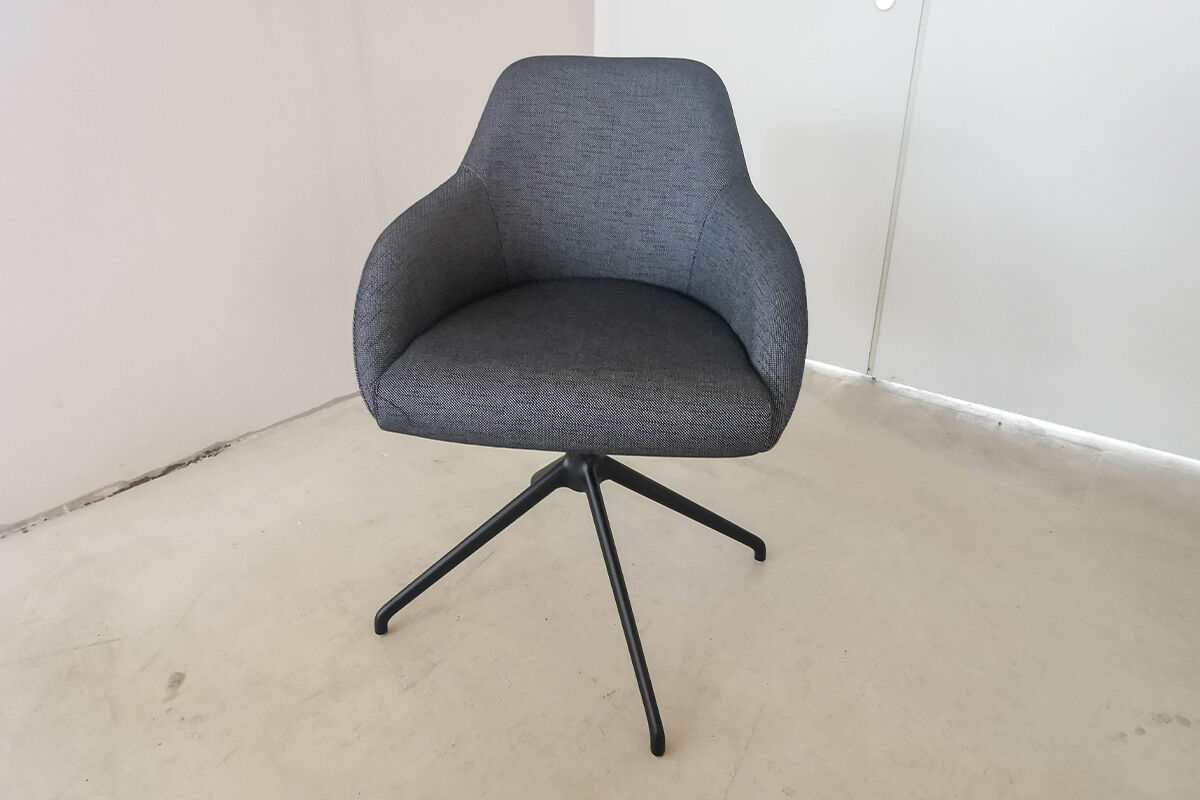 Stern - Outdoor-Stuhlgruppe Turn Outdoofstoff Seidenschwarz Grau Schwarz Gestell Aluminium Schwarz Matt - 2