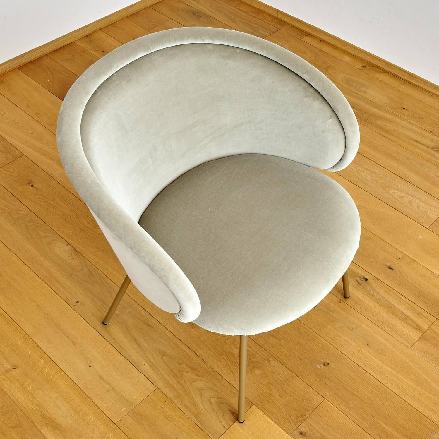 Freifrau - Armchair Ona cover fabric velour Kvadrat Harald 3 143 golden beige beige steel frame Ona brass ME021 - 2