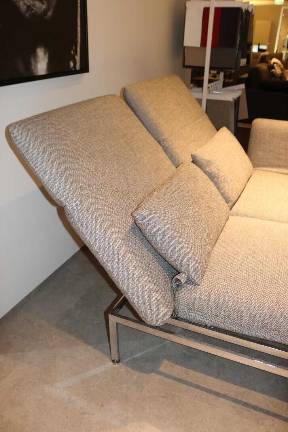 Brühl - Sofa Roro Medium 2m2Ds Stoff 4459 0090 Grau mit Drehsitzen - 5