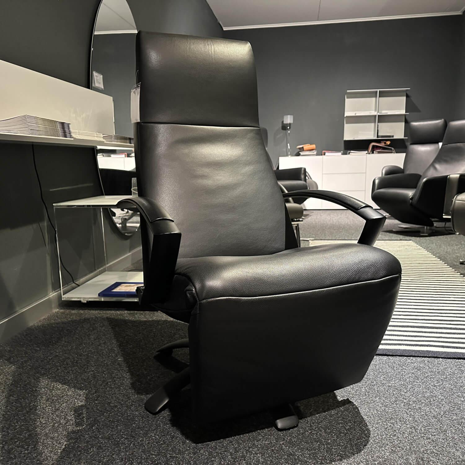 Jori - Relaxsessel Brainbuilder Multi Move Leder Celia Nero Schwarz Fuß Ellipse Schwarz - 4