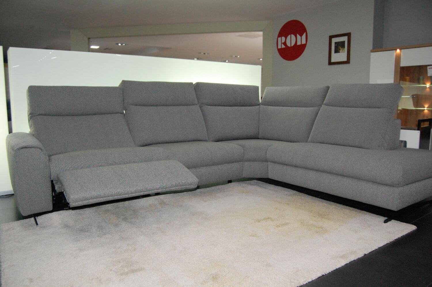 Ecksofa Fontane Stoff Martinique Silver Grau mit Relaxfunktion