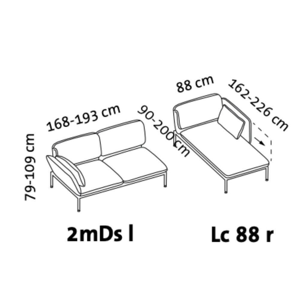 Brühl - Ecksofa Roro Medium Stoff 3249 96 Grau Mit Drehsitz Links Fuß Metall Verchromt - 9