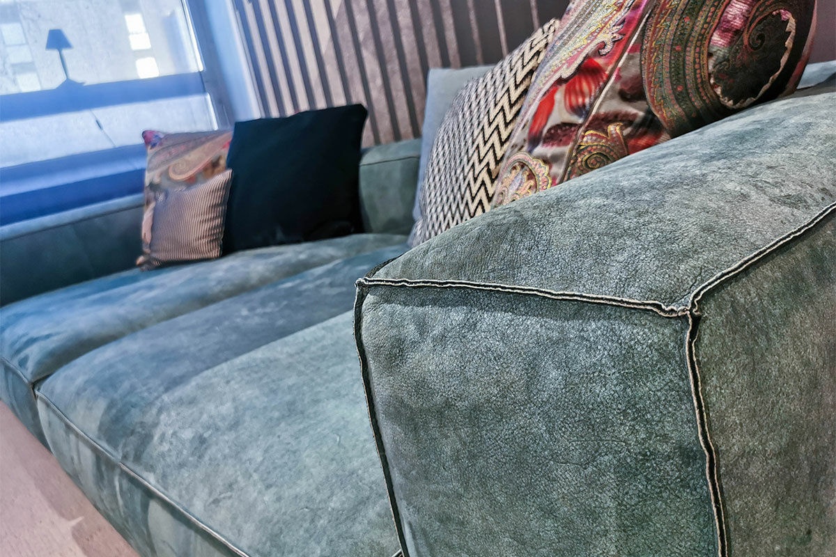 Bullfrog - Sofa Wumms! Leder Desperado 2120/17 Petrol mit 5 Kissen und Sitztiefenverstellung - 4