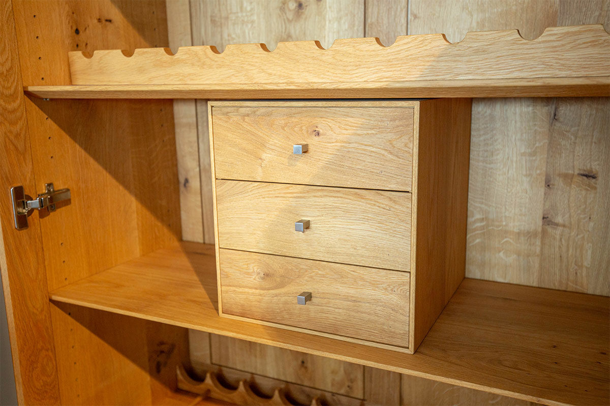Scholtissek - Schrank Alleskönner Korpus Asteiche Naturgeölt Keramikfront Lava Corten  - 4