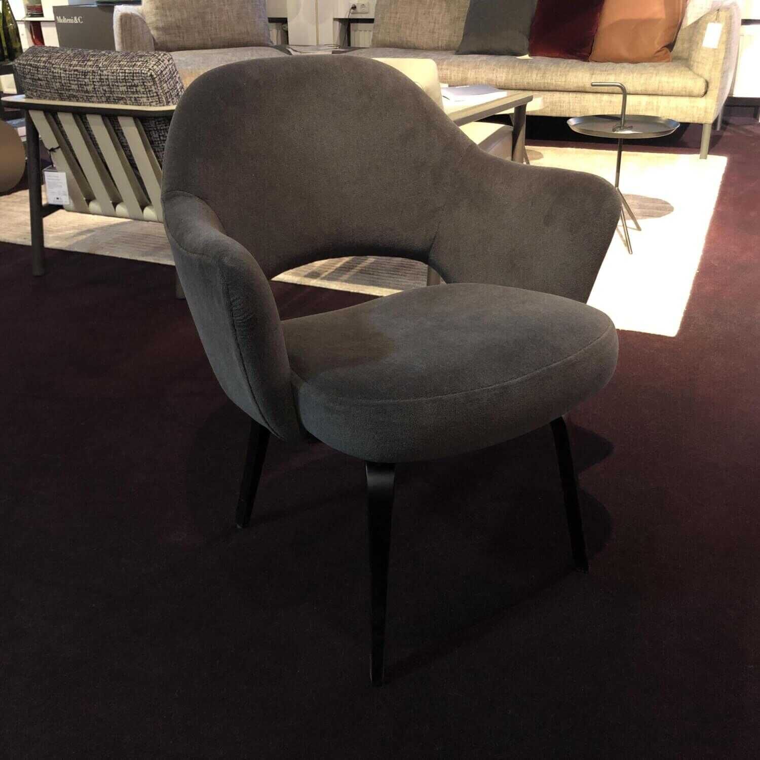 Knoll International - 2er-Set Saarinen Conference Chair Konferenzstuhl Stoff Alpaca Grau - 3