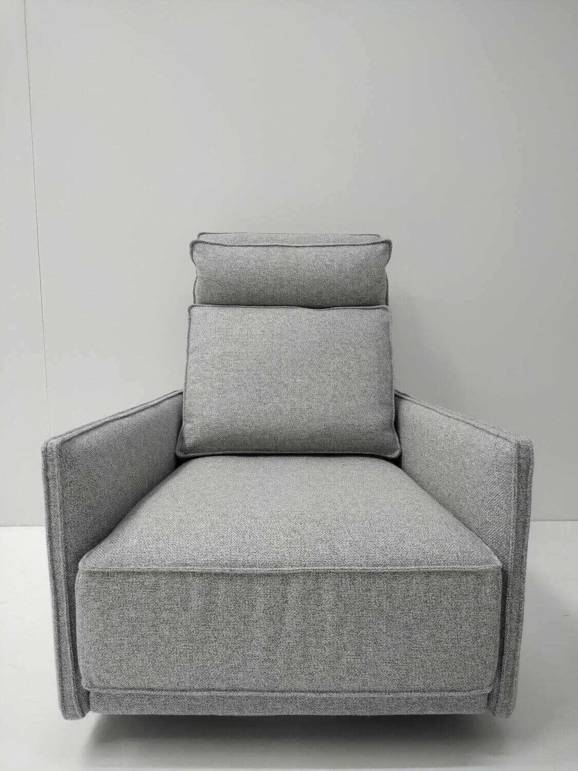 IP Design - Sessel Cube Lounge Stoff Mara Grau mit Hocker - 5