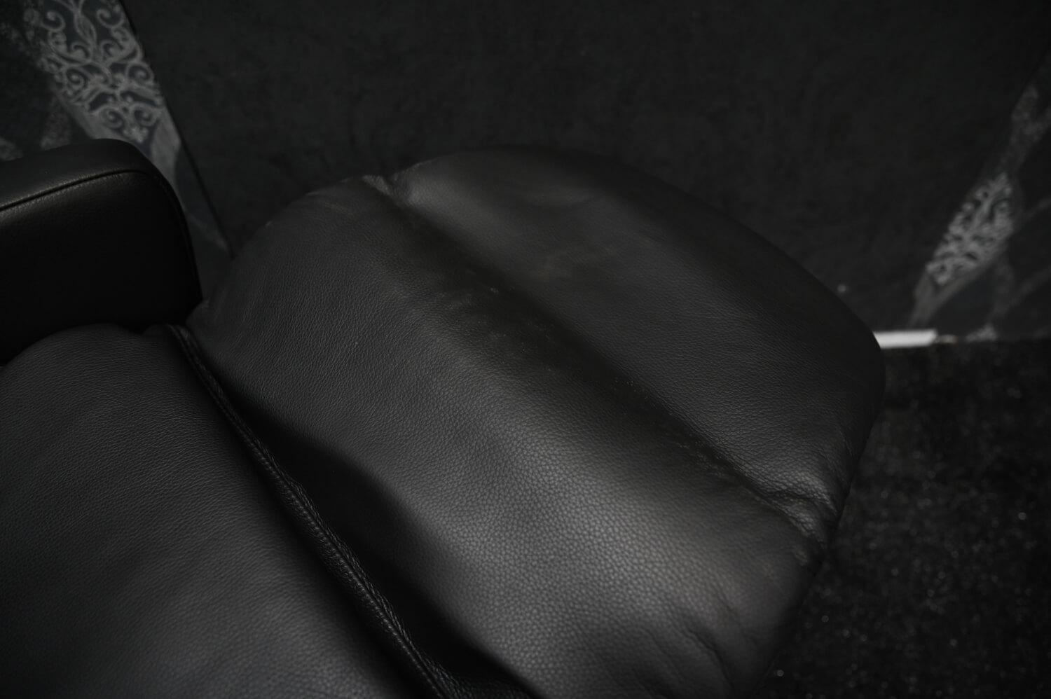 Leder Design Sessel München in Nero schwarz mit Manueller Relaxverstellung