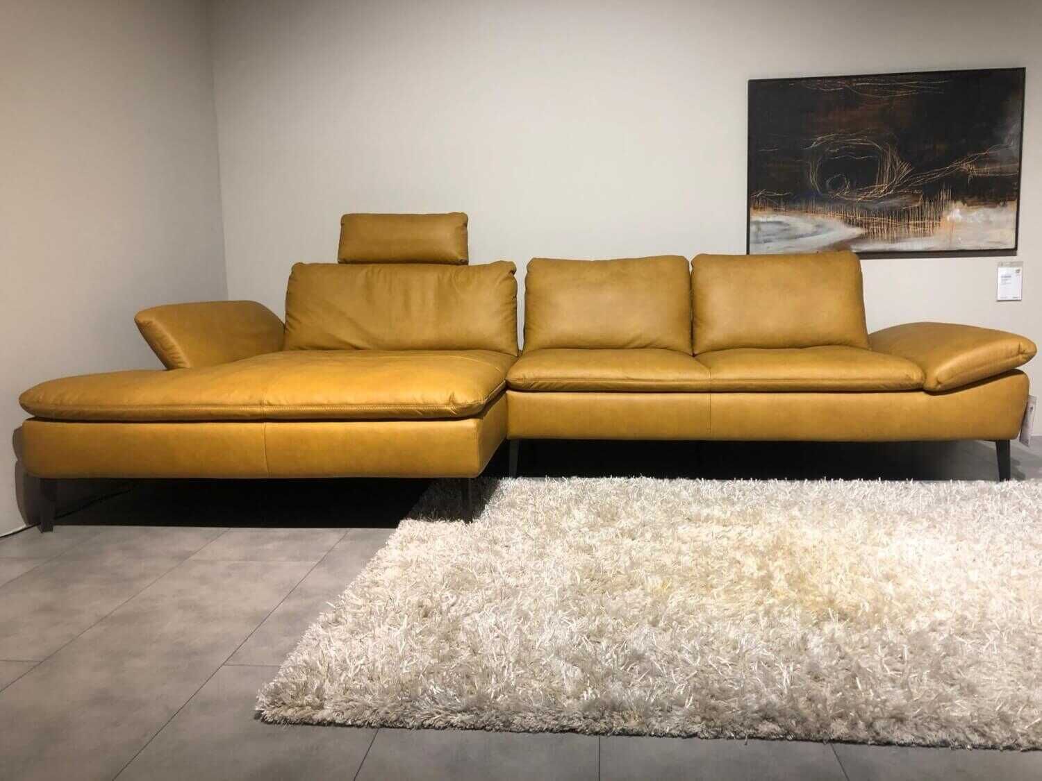 Contur - Ecksofa Montefano Leder 50 769-52 Kurkuma Cognac Füße Bronze - 1