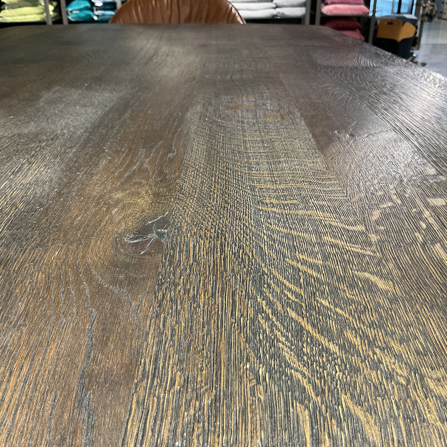 Janua - Tisch BC 17 T-Rox Platte Eiche Geräuchert Anthrazit Geölt Gestell Travertin Titanium - 7