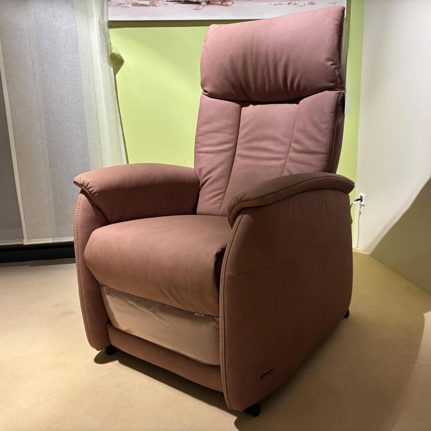 himolla - Relaxsessel 7068 Leder Leonessa Lachs Rosa Füße Rollen Schwarz Inklusive Herzwaage Und Aufstehhilfe - 3