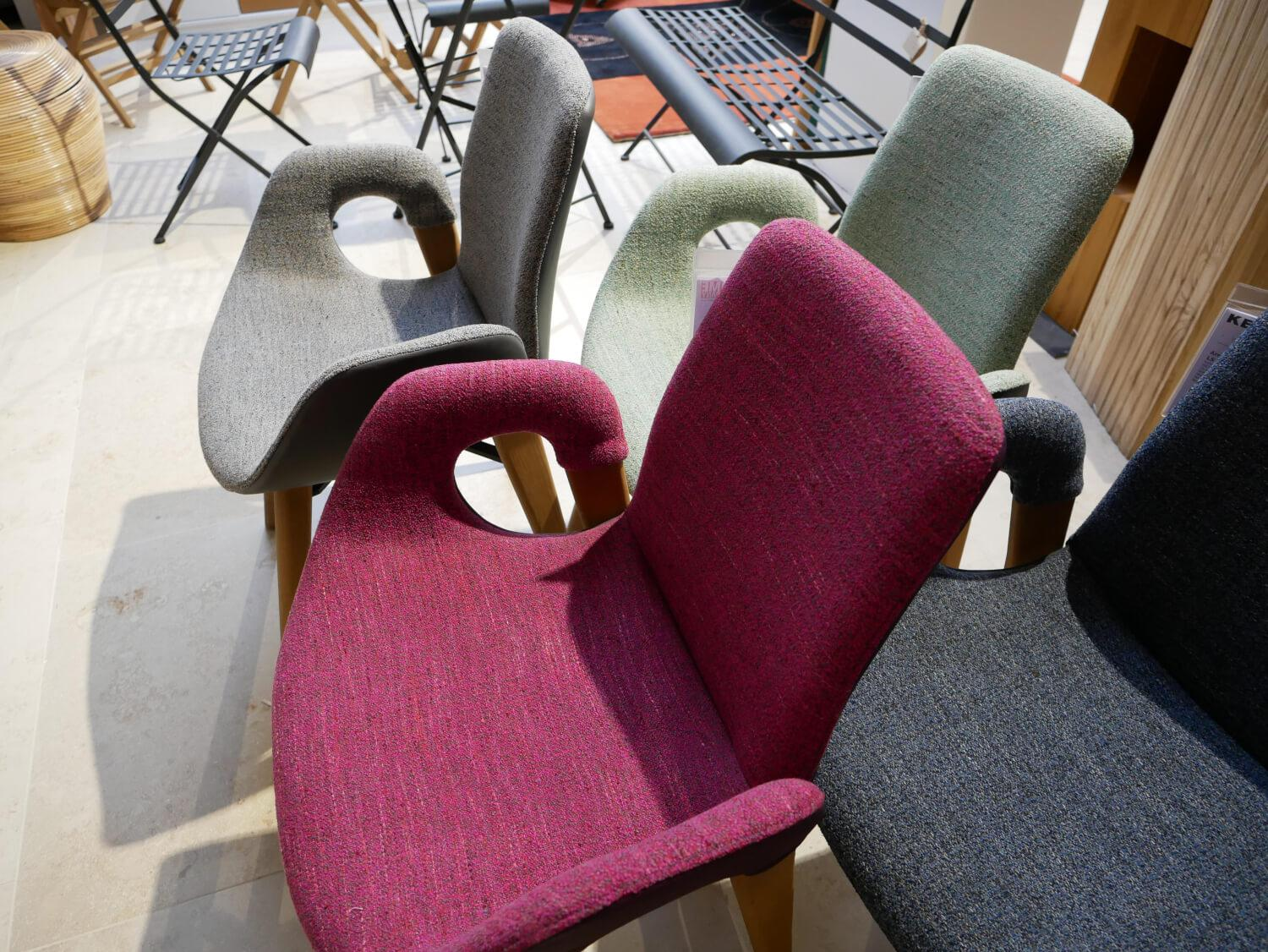 Hartmann - 4er-Set Polsterstühle Kerneiche Umato Gebürstet Außen Leder 13 Grau Innen Stof Mehrfarbig - 4