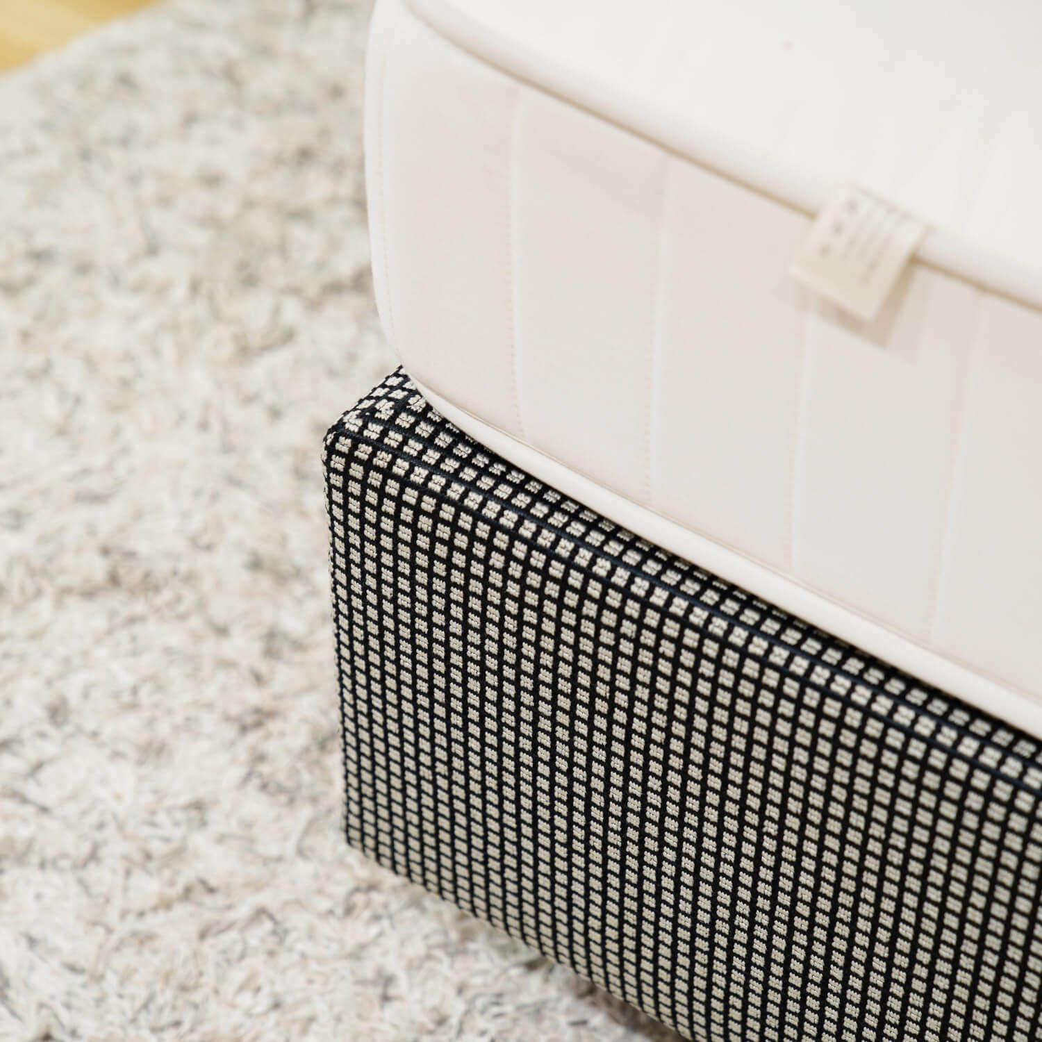 Schramm - Bett Basis BAS 25-0 Stoff Lara 2370 Noir Schwarz Kopfteil Festbezug Opal Plus K21  Inklusive Matratzen Und Lattenrost - 5