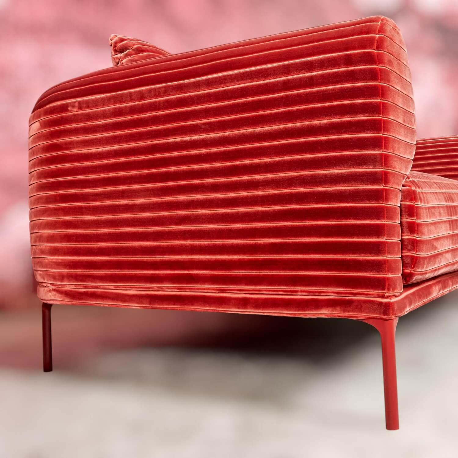 IP Design - Sofa Loop 2/75 Stoff Glory IP1791-262 Rot Füße Rot - 3