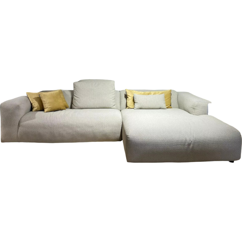 freistil Rolf Benz - Ecksofa Freistil 187 Stoff 4072 Seidengrau Grau Füße Kunststoff Inklusive 3 Kissen - 1