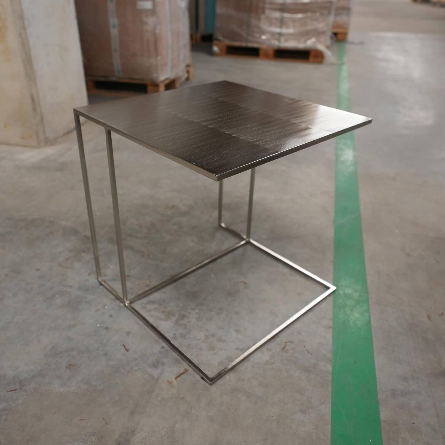 Minotti - 2er Set Beistelltisch Leger Und Duchamp Platte Geschliffenes Eisenblech Gestell Volleisen - 8