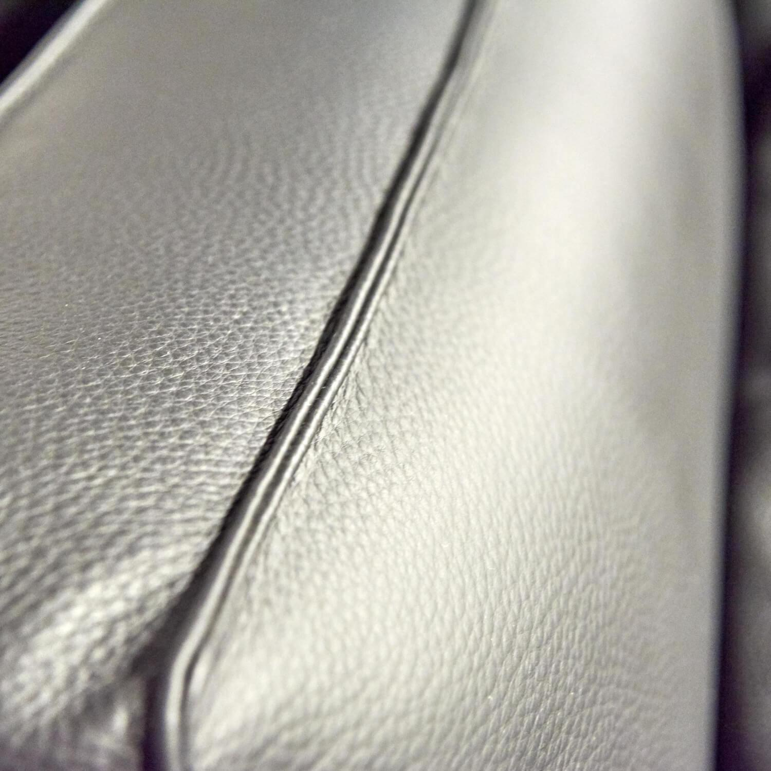 Polstermöbel WK 530 Gracella Leder Cougar Farbe 10 Schwarz Metallfuß Matt Anthrazit Lackiert