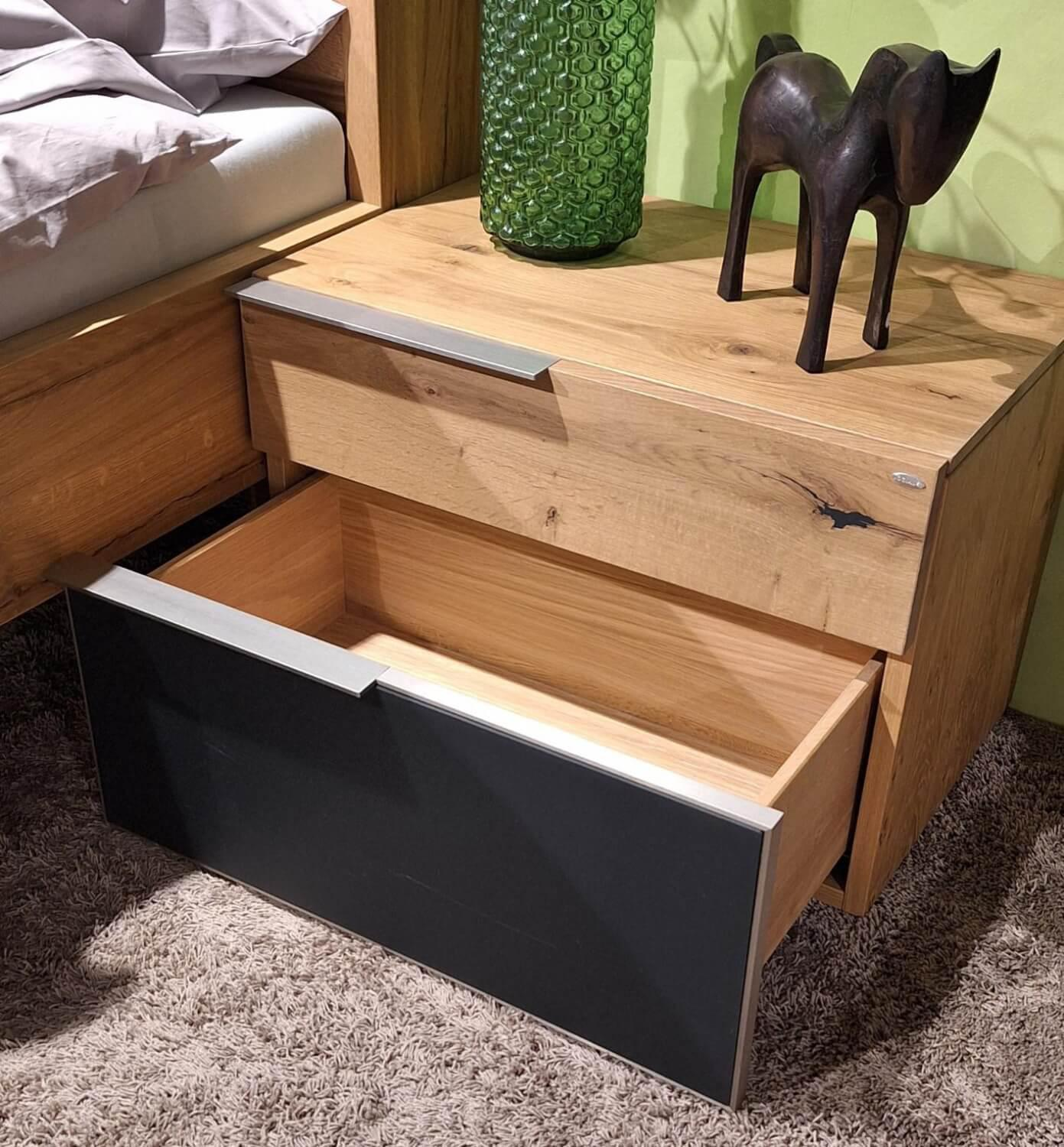Voglauer - Schlafzimmer V Alpin Sleeping Eiche Altholz Glas Anthrazit Mit Beleuchtung - 6